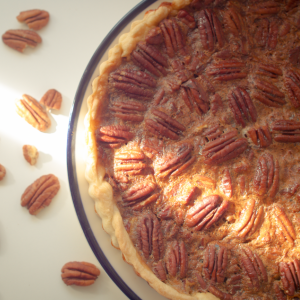 Pecan pie photographed for Tiense Suiker